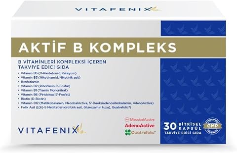 Vitafenix Aktif B Kompleks Benfotiamin ve Temel B Vitaminleri 30 Kapsül