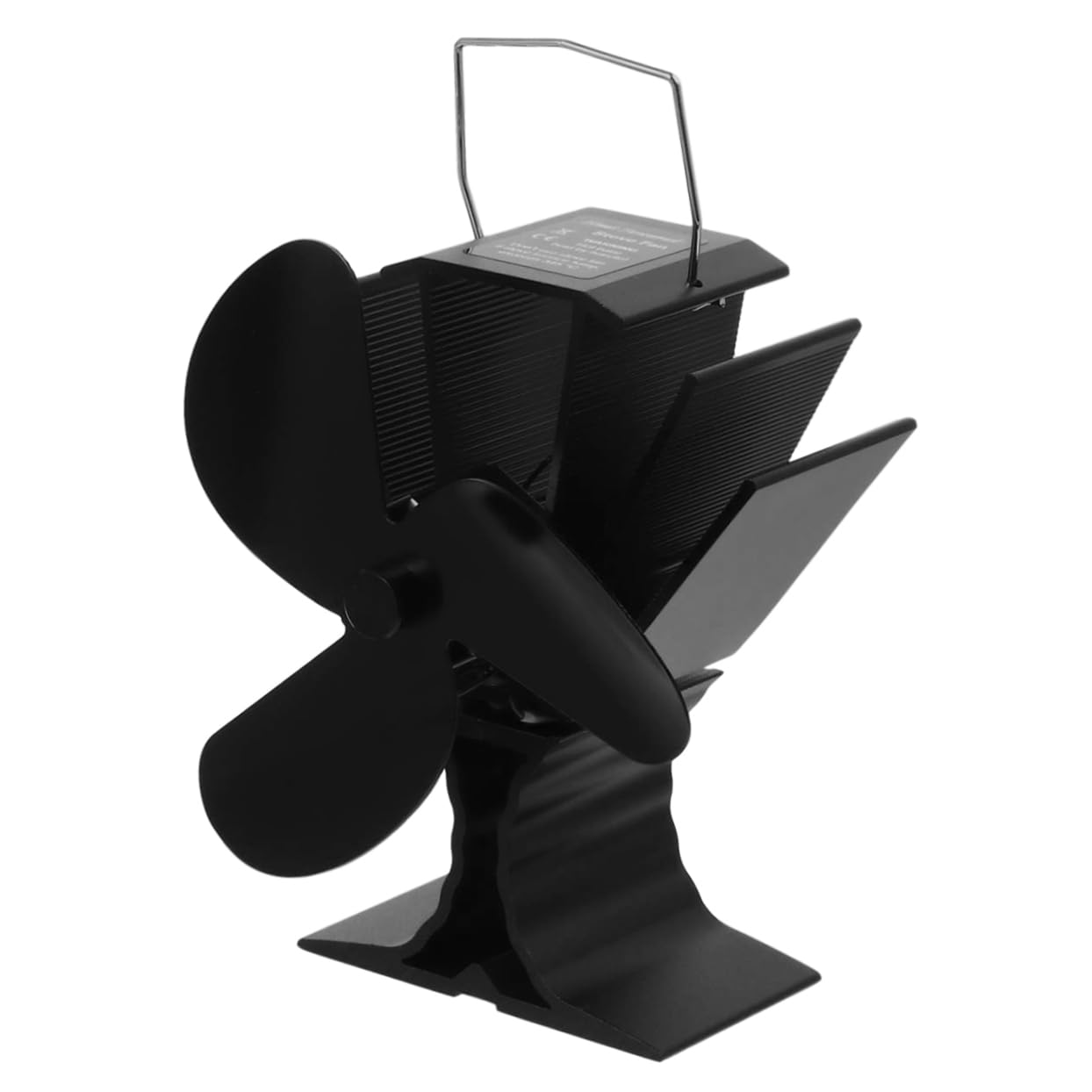 Ventilatore per Stufa Termico a 4 Pale in Metallo Nero