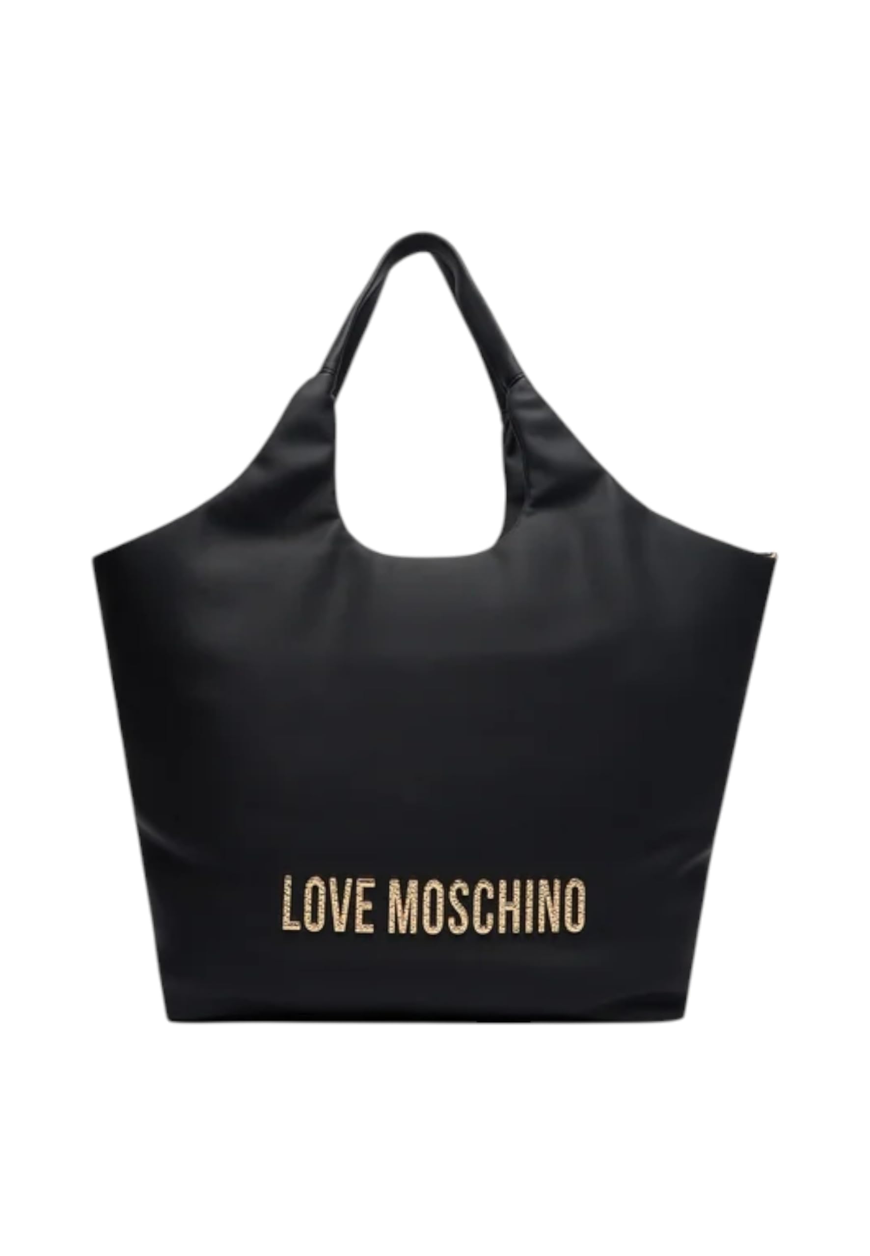 Love Moschino BORSA PU GRS NERO+HAMMERED LOGO