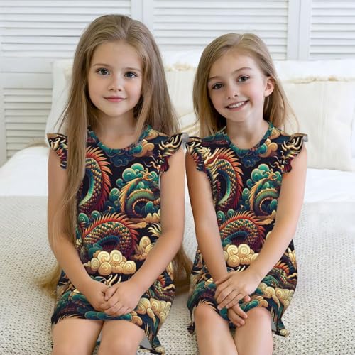 Augenstern Flutter Sleeve Nightgown Cloud-Dragon-China Soft Sleepwear Nightdress4