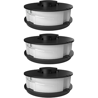 Pack of 3 Double Thread Grass Trimmer Spool Replacement Thread Spools for Electric Grass Trimmer Suitable for Aldi King Craft Einhell RTV Gardenline GLR GLT Performance Power