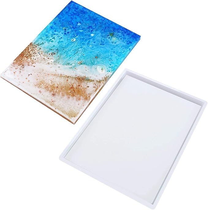 Silicone Tray Molds for Epoxy Resin, 14x19cm Large Epoxy Resin Casting Mold for DIY Crafts Serving Board-image-11