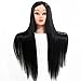 Neverland Beauty 26" 30% Real Hair Hairdressing Training Mannequin Hairdresser Training Heads With Free Clamp For College and Professional Use Black