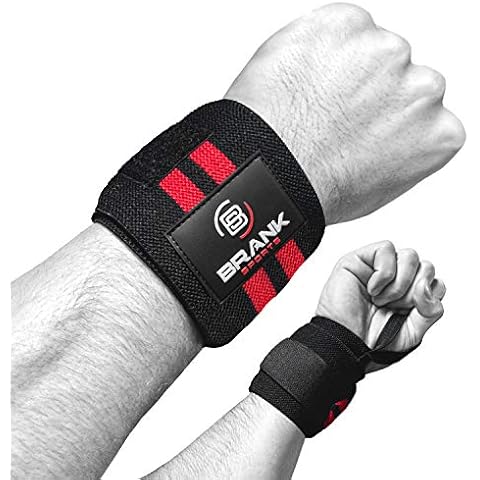 BRANK SPORTS® Weightlifting wrist straps wide and strong | Wrist wraps for cross-training and gym | Wrist supports for joint pain | Pair of 2 sports wrist support straps included | For women and men Cover