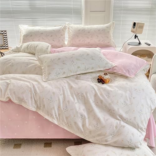 Odot Floral Juego Ropa de Cama 4 Piezas, Microfibra Suave Juegos de Funda para Edredón con Funda de Nórdico, Sabanas Encimeras y Funda de Almohada (150x200cm,Floral)