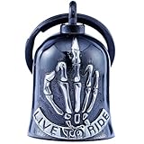 Bell for Motorcycle - Motorcycle Men Bell, Helps You Drive Away Mechanical Problems and Bad Luck On Your Journey (Black) (Black Silver)