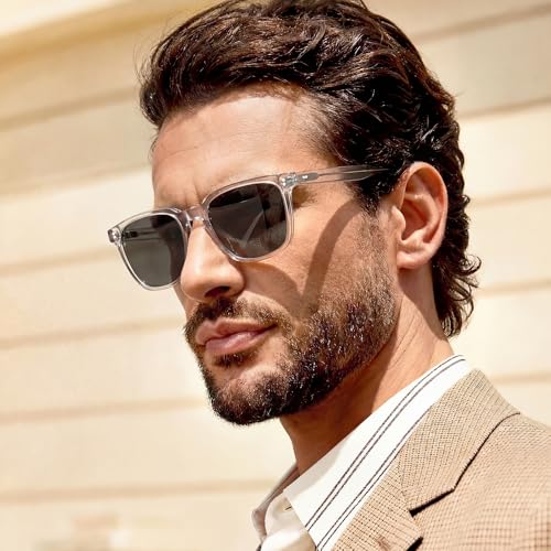 Image of CARFIA Retro Acetate Polarized Sunglasses for Men UV400 Protection Driving Outdoor Anti-Glare Sun Glasses CA5354WS