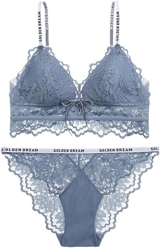 Embroidery Lace Underwear Sets Women Push Up Brassiere Wire Free Bra