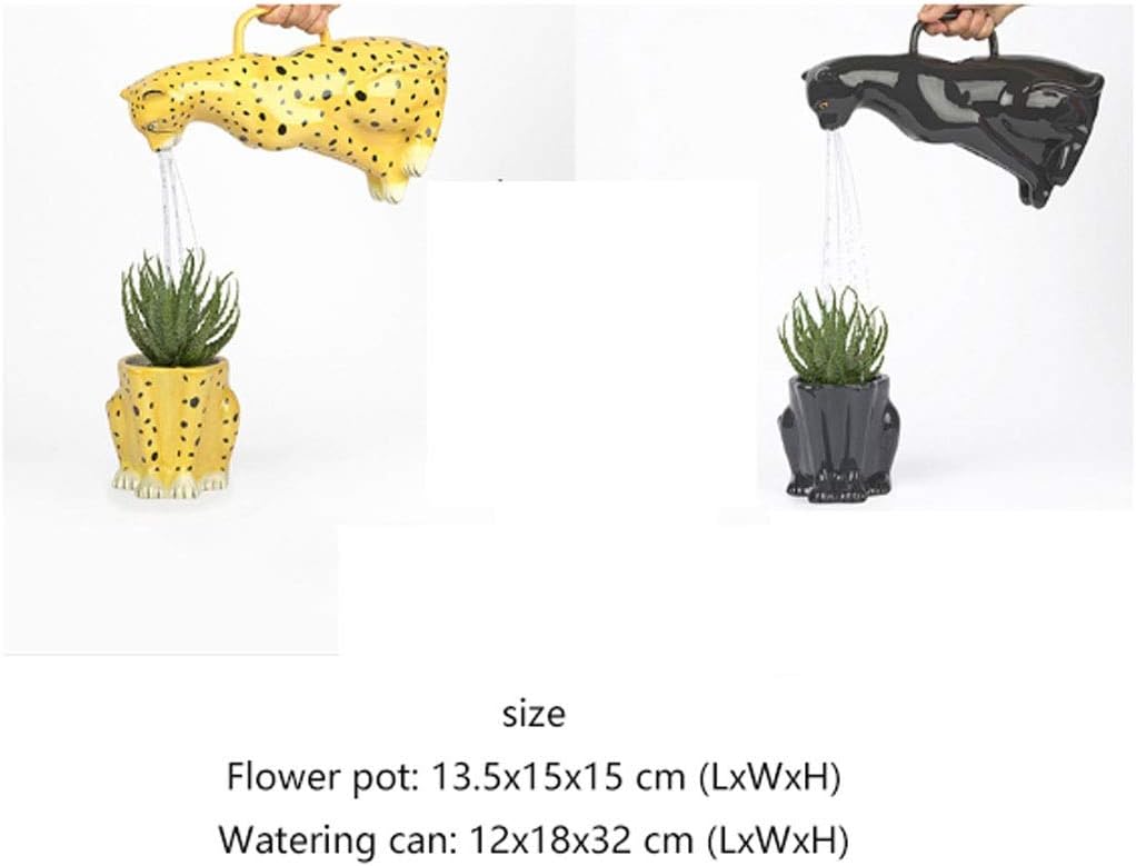 Watering Can Ceramic Watering Pot Outdoor Indoor Watering Cans for House Plants Watering Spout Indoor Flower Watering Pot (Color : Flower Pot+Watering can A)