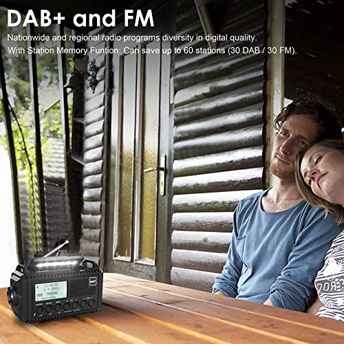 DAB/DAB+/UKW Digitalradio mit Eingebaute 5000mAh Akku Solar Radio Notfallradio mit USB Handyladefunktion Camping Radio… - Image 7