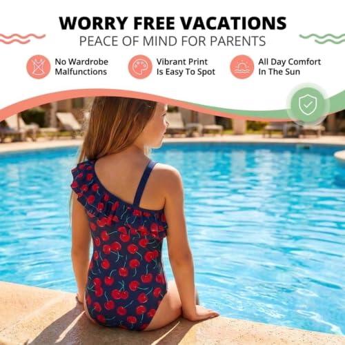 Image of Kanu Surf Girls Morgan Floral Ruffle 1-Shoulder 1-piece Swimsuit