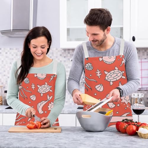 Tablier de cuisine pour restaurant et bistrot multicolore lot de 2