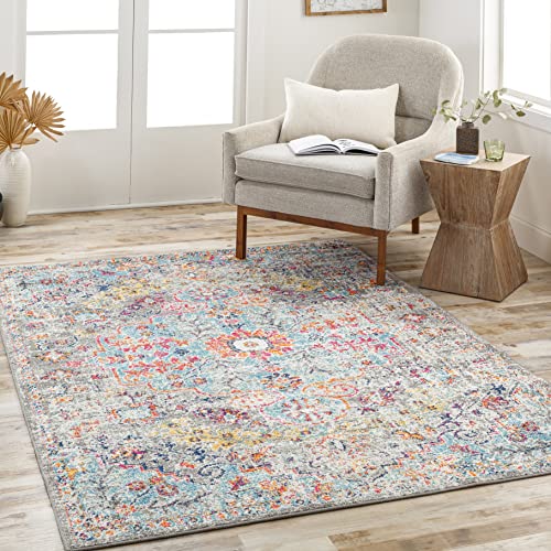 Artistic Weavers Odelia Vintage Bohemian Area Rug,5 3  x 7 3 ,Aqua