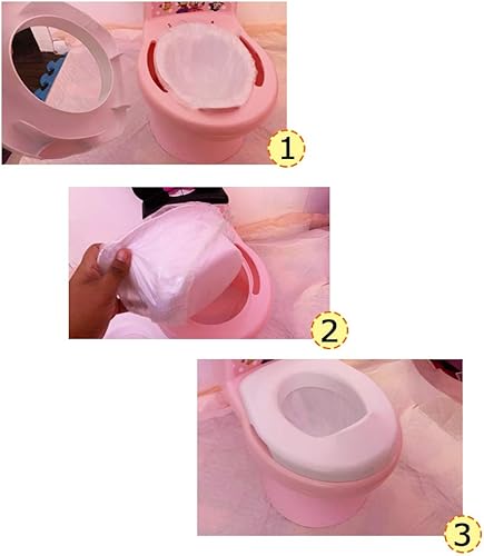 Miniatura 5 de Paquete de 100 forros para sillas de orinal con cordón, bolsas de limpieza para asiento de inodoro, bolsa de limpieza para niños pequeños, asiento