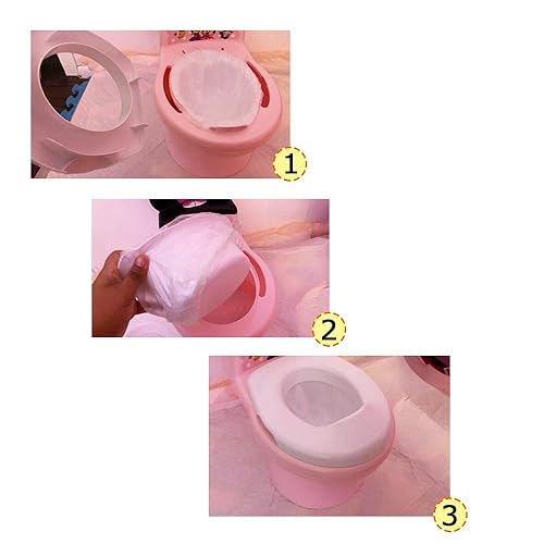 Miniatura 5 de Paquete de 100 forros para sillas de orinal con cordón, bolsas de limpieza para asiento de inodoro, bolsa de limpieza para niños pequeños, asiento