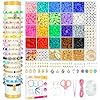 Dowsabel Kit de fabricación de pulseras de cuentas de arcilla para principiantes, 5000 piezas de cuentas de arcilla polimérica con dijes para hacer joyas, manualidades y manualidades, regalos de