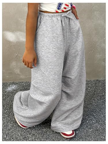 Verdusa Girl's Wide Leg Baggy Sweatpants Athletic Workout Loose Pants with Pockets Cute Clothes4