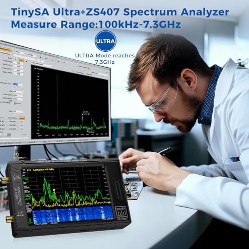 Image of 2025 Upgraded Ultra+ZS407 Spectrum Analyzer, 4.0 Inch 100kHz to 7.3GHz Handheld Frequency Analyzer with 32Gb Card, 2-in-1 Signal Generator 100kHz to 900MHz MF /HF /VHF UHF Input