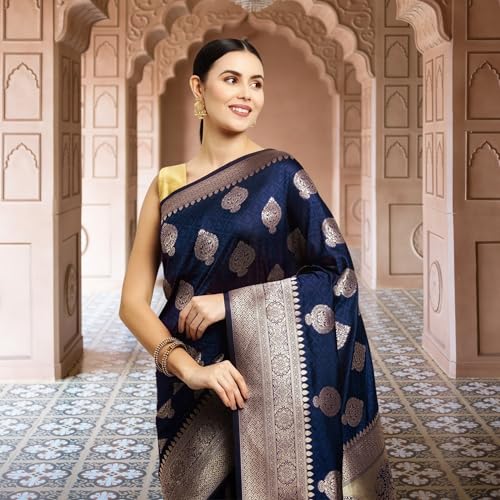 KNETLI Saree for Women With Unstitched Blouse3