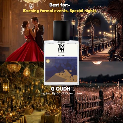 Image of TMPerfumehouse G Oudh EDP for Men & Women | Rich, Woody & Long Lasting Perfume Spray | Rose, Sweet & Fruity Fragrance | Luxury Gift for Him & Her | TMPH | 50ml