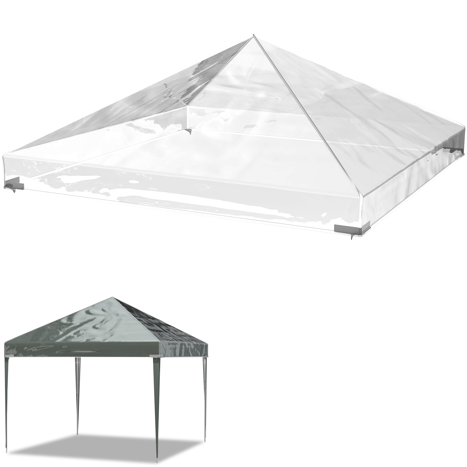 Toile de tonnelle 3x3 M bâche PVC transparente imperméable anti-vent et gel Soontrans