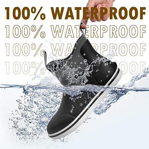 Men’s Fishing Boots, Waterproof Deck Boots Anti-Slip Rubber 3mm Breathable Neoprene Rain boots. Ideal for Fishing and Outdoor Activities2