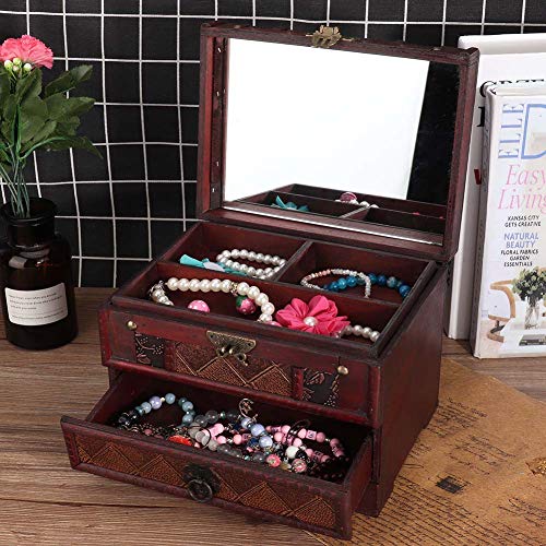 TMISHION sieradenopbergdoos, meerlaagse halsketting, opbergen, oorbellen, doosjes, sieradenhouder, decoratie voor ringen… - Image 3