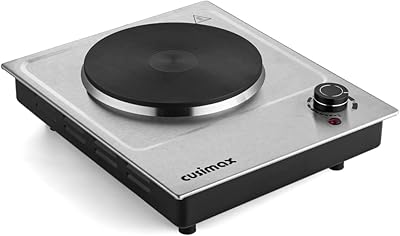CUSIMAX Electric Hot Plate, 1500W Single Burner, Hot Plate for Cooking Electric Burner, Portable Countertop Burner Stainless Steel, Easy to Clean