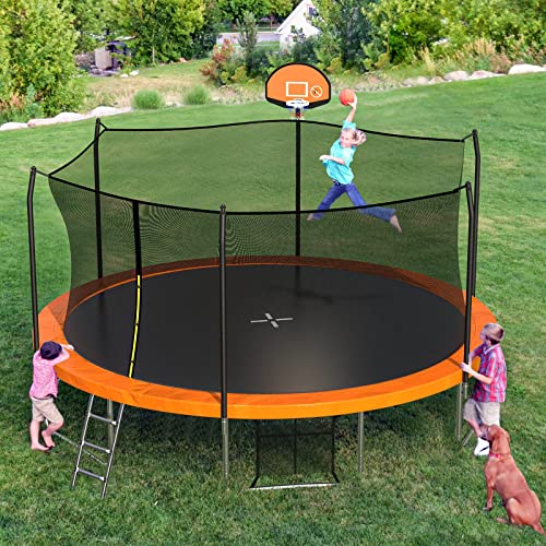 Image of SKOK Trampoline for Kids,400LBS Outdoor Trampoline with Net-ASTM Approved Trampoline for Children and Adults