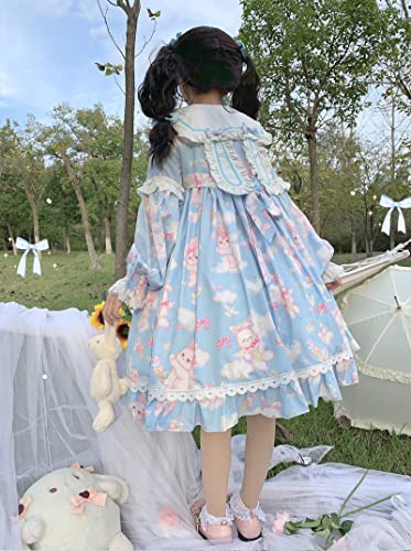 Vestido Kawaii Teens Lolita Princesa Azul Mediano miniatura 5