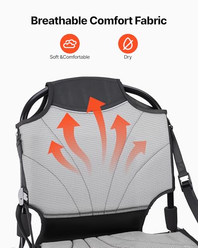 VEVOR Kayak Seat, 1 Pack 1.3" de Altura Elevada, Asiento Universal Plegable para Canoa con Soporte Ajustable para la Espalda, Correas Ajustables y Marco de Aleación de Aluminio para Kayaks Sit-on-Top, de Pesca e Inflables miniatura 6