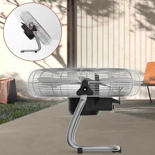 Wytrzymały przemysłowy wentylator podłogowy, metalowy wentylator cokołowy o dużej prędkości z nachyleniem 130°, do chłodzenia garażu, magazynu, patio i fabryki