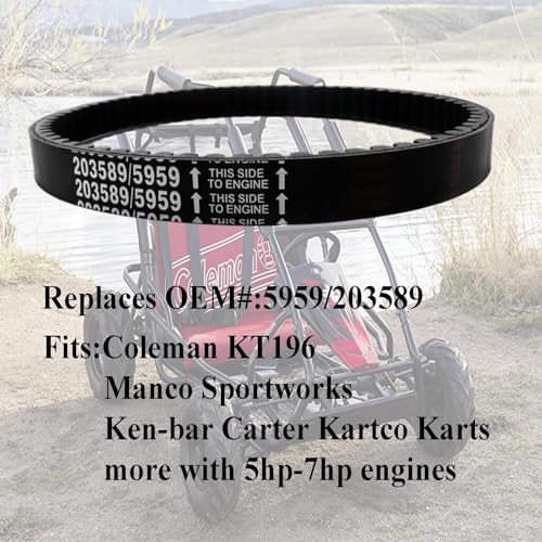 image for Chikia 203589 Go Kart Belt Compatible with Coleman KT196 Drive Belt fo