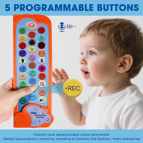 AAC Device for Autism Communication Device for Nonverbal Kids & Adults, Non Verbal Communication Tools for Speech Therapy, Autism Talking Aids with 5 Programmable Buttons & Adjustable Volume - Image 3