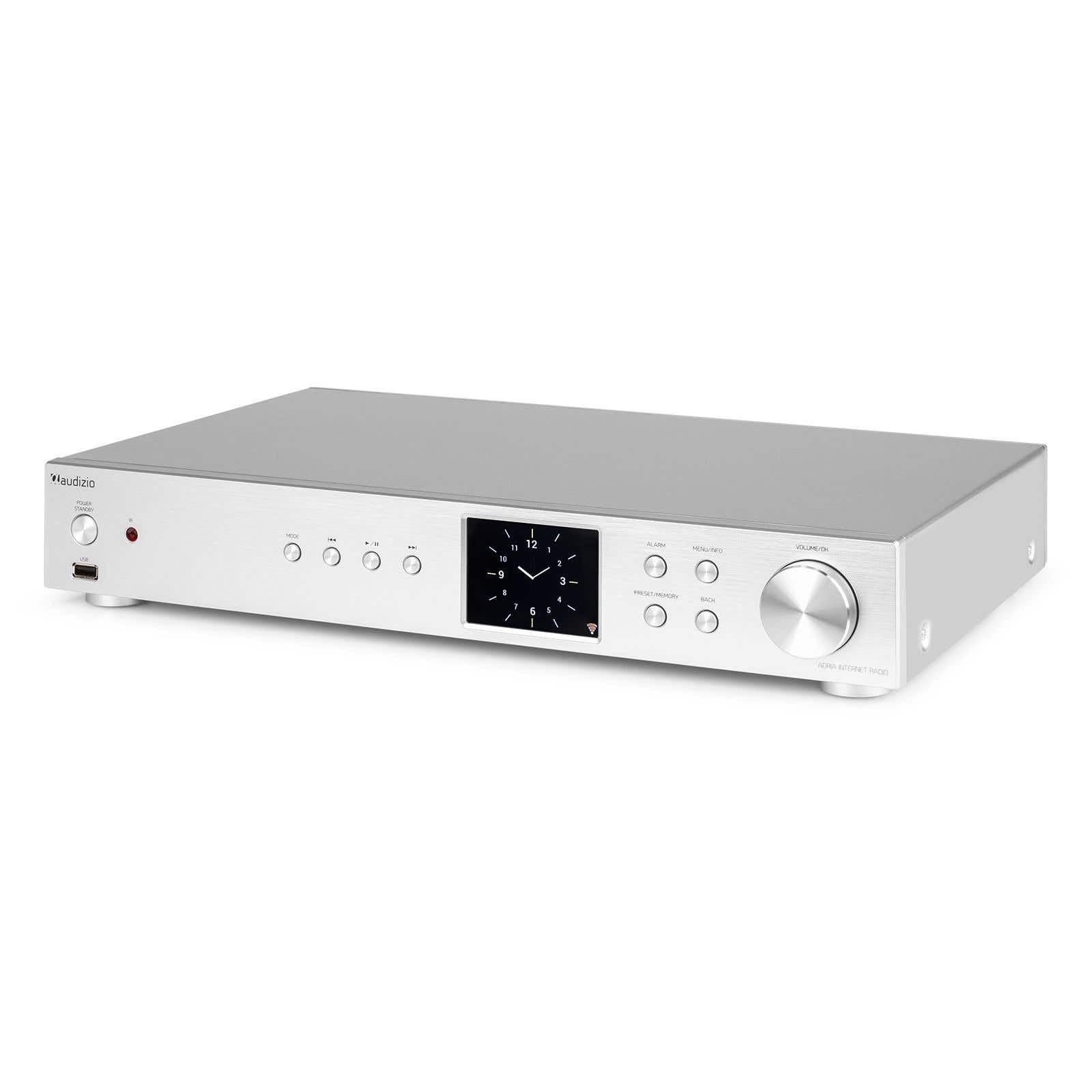 Audizio Adria Radio Internet Wi-FI avec Bluetooth - Alu, avec Fonction Réveil, Radio Dab+ et Tuner FM, 28 000 Stations Radio, Spotify Connect®, Idéale pour Écouter Vos Radios Préférées