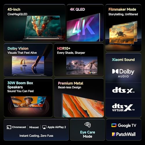 Image of Xiaomi 108 cm (43 Inches) X Pro Series QLED 4K Ultra HD Smart Google TV L43MB-APIN