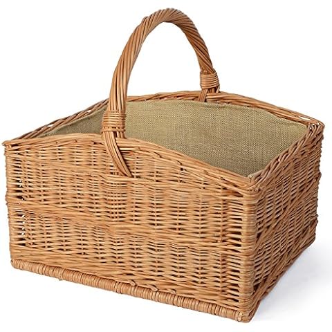 WEIDENPROFI Weidenkorb mit Jute, Holzkorb aus Heller Weide Cover