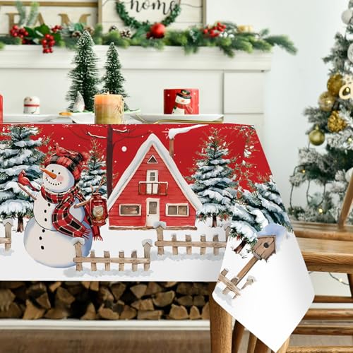 Weihnachten Tischdecke Abwaschbar Rot 180x140cm, Polyamid...