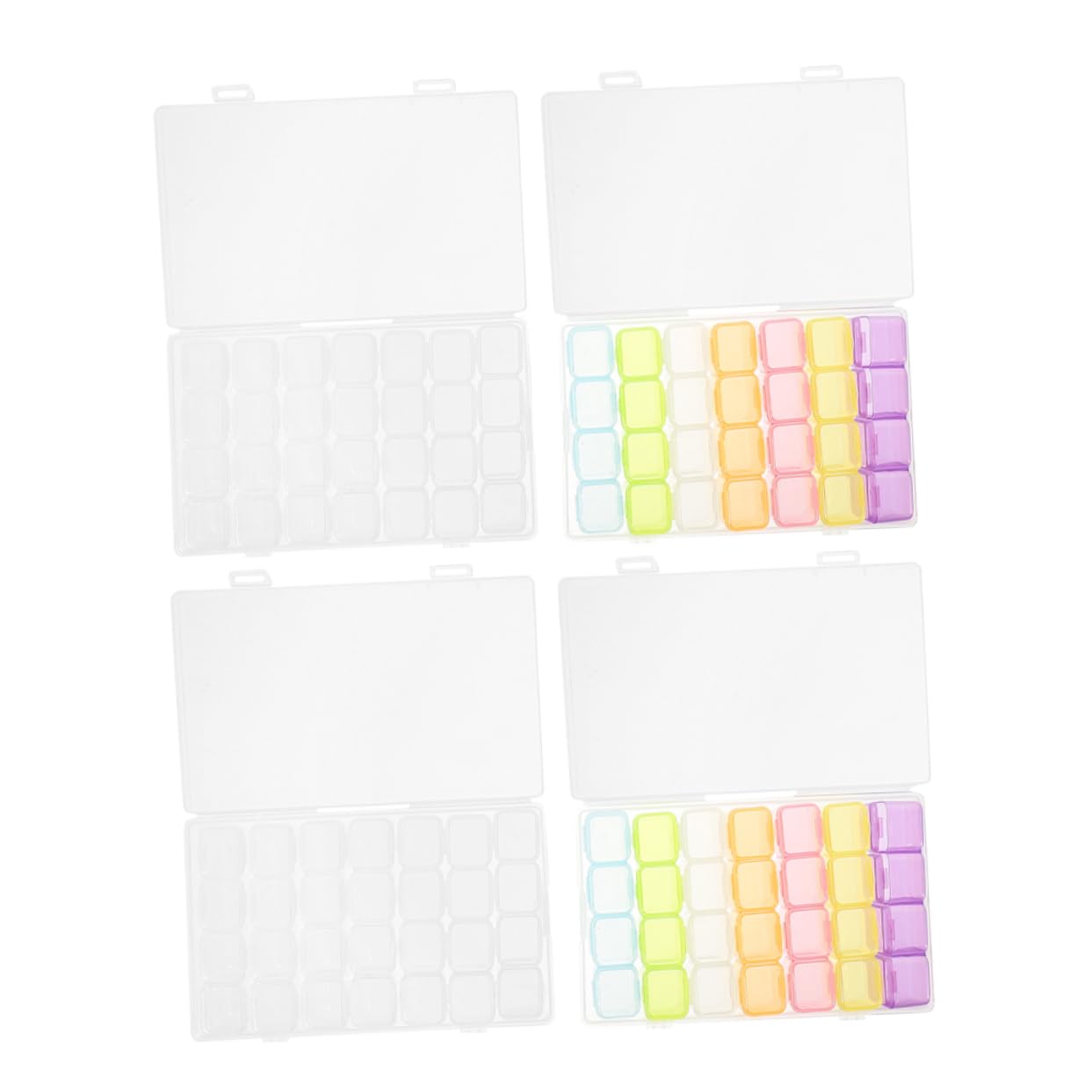 Gogogmee Nail Accessories Organizer 28 Grids Nail Charm Box Bead Storage Box Portable Design