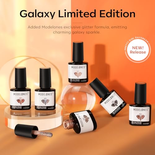 Image of modelones Glitter Nude Gel Nail Polish Set 6Colors Brown Fall