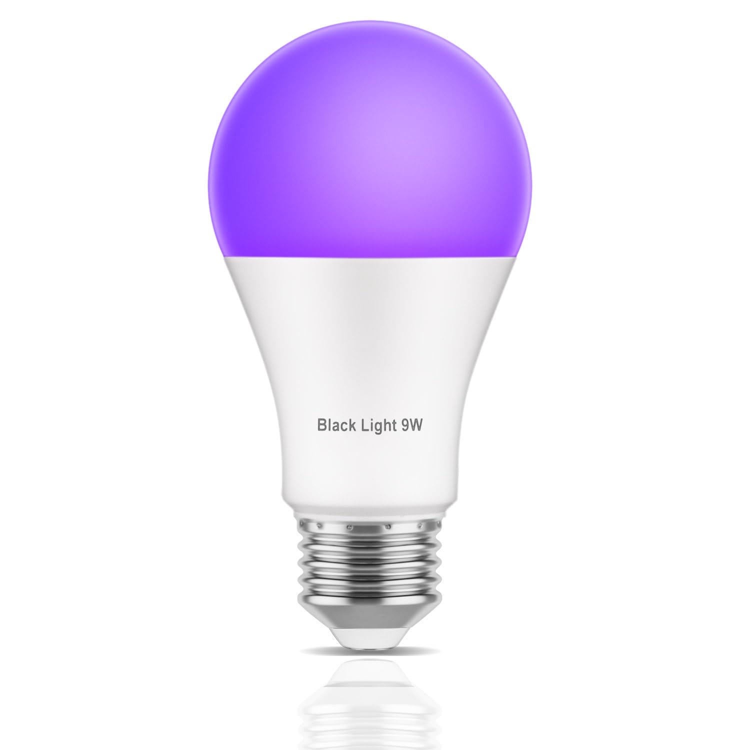 Black Light Bulb 9W(100W Equivalent), LED UV Light Bulb Glow in The Dark, UVA Level (385-400nm), E26 Medium Base, Non-Dimmable, 1 Pack