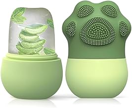 VALKYRIE Ice Roller With Scrubber For Face Eyes and Neck To Brighten Skin & Enhance Your Natural Glow/Reusable Facial Treatment to Tighten & Tone Skin & De-Puff The Eye Area (GREEN-PRIMIUM)