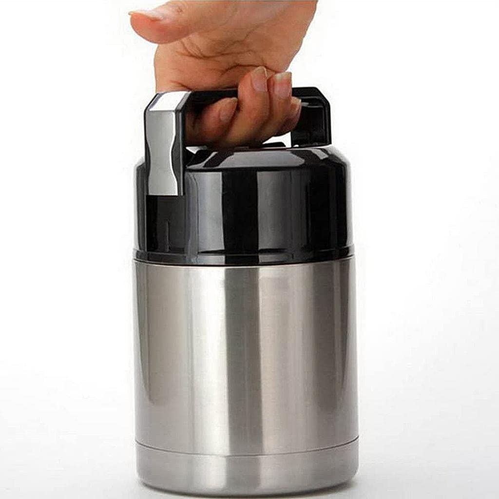 Récipient de Conservation du Lait Maternel Boîte Alimentaire Double Paroi Acier Inoxydable Isolant sous Vide Couvercle Pratique pour Repas, Argent 1000ml