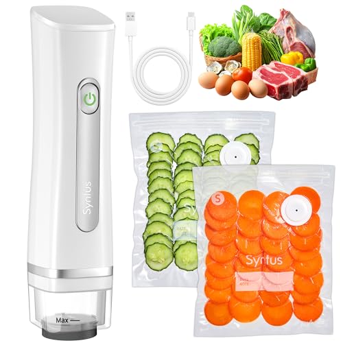 Syntus Vacuum Sealer Bags for Food, Food Storage Bags for Sous Vide Cooking Microwave Heating, Air...