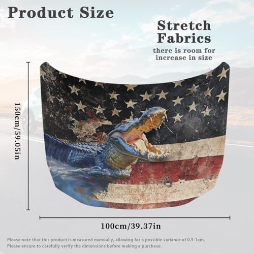 Image of Car Hood Cover,Snowproof Universal Car Hood Cover Protector Suitable Most Automotive Sedans Trucks Pickup Sports Cars,Car Accessories Crocodile Print