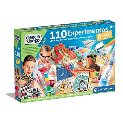 Clementoni- 110 Experimentos, Juego Científico Experimentos, Laboratorio de Química, Juguete en Español a Partir de 8 años (55474)