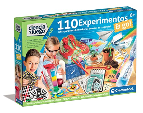 Clementoni- 110 Experimentos, Juego Científico Experimentos, Laboratorio de Química, Juguete en Español a Partir de 8 años (55474)