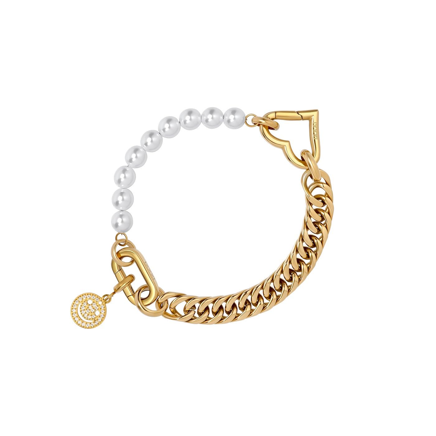 iXXXi Connect Samengestelde Bracelet with Parels, 17cm, Stainless Steel, No Gemstone