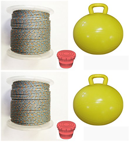 2-Pack of KUFA Sports Prawn Trap Accessory Combo, 400' Lead Rope,Ø15 Inflatable Float and Vented Bait Jar (LP4+F15Y+HB5) x2