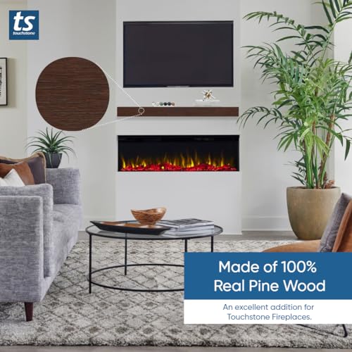 Image of Touchstone Floating Fireplace Mantel Shelf - Solid Wood Wall-Mounted Mantel - Rustic Farmhouse Style 84 Inch - Espresso Finish